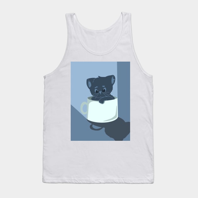 Kitten in a cup Tank Top by bethepiano